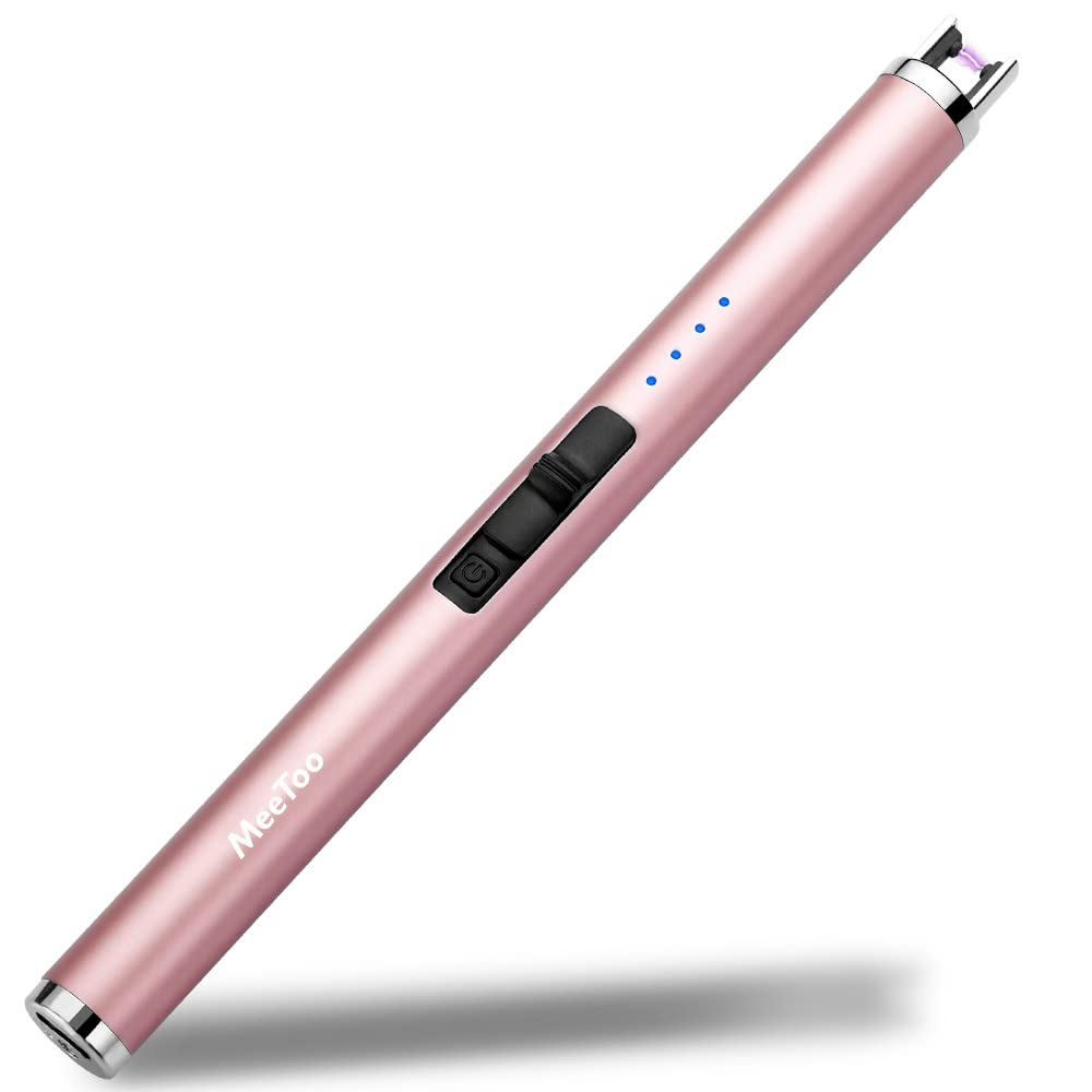 MeeToo Candle Electric Lighter Rechargeable USB Type-C Lighters for Candle Christmas Kitchen Camping Party, Gifts for Wife Women Men Nana Black