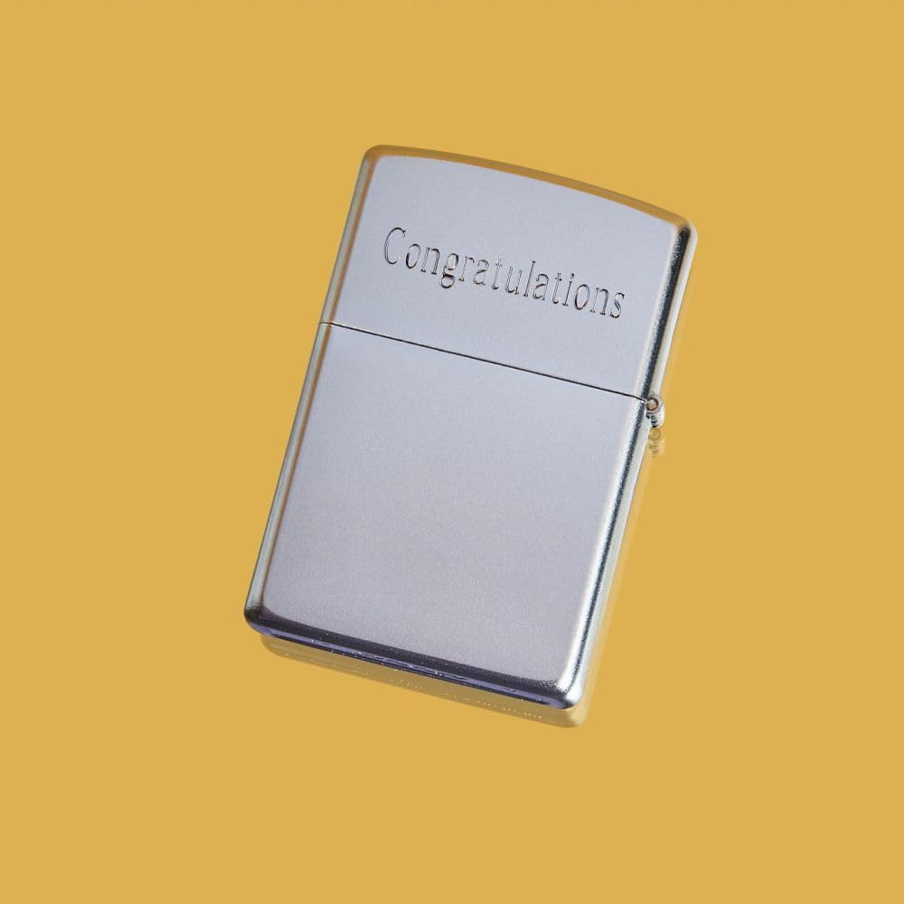 Zippo Classic Brushed Chrome Pocket Lighter - Windproof & Refillable Flip-Top Metal Lighter - Everyday Use Pocket Lighters - Luxury Lighters Made in USA