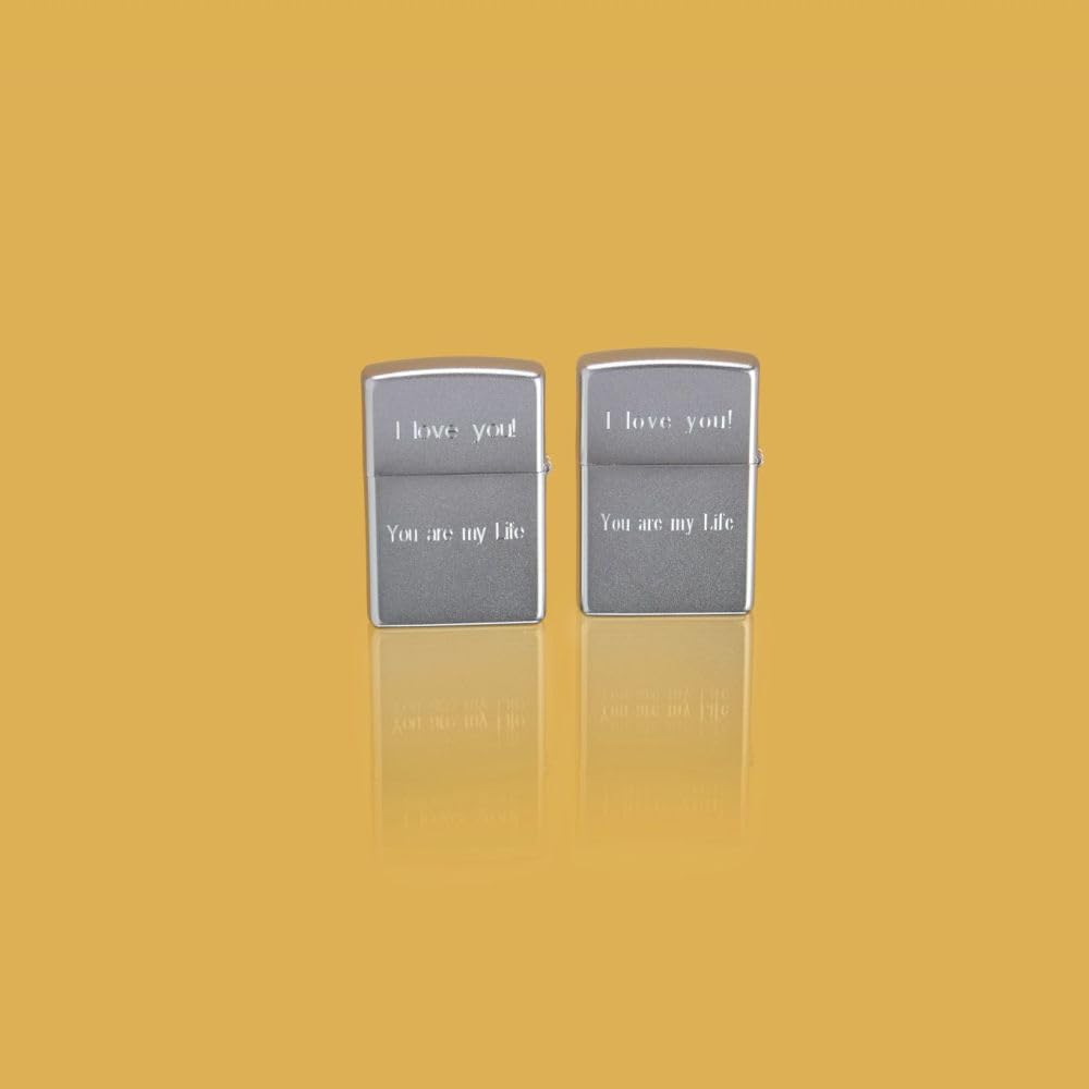 Zippo Classic Brushed Chrome Pocket Lighter - Windproof & Refillable Flip-Top Metal Lighter - Everyday Use Pocket Lighters - Luxury Lighters Made in USA