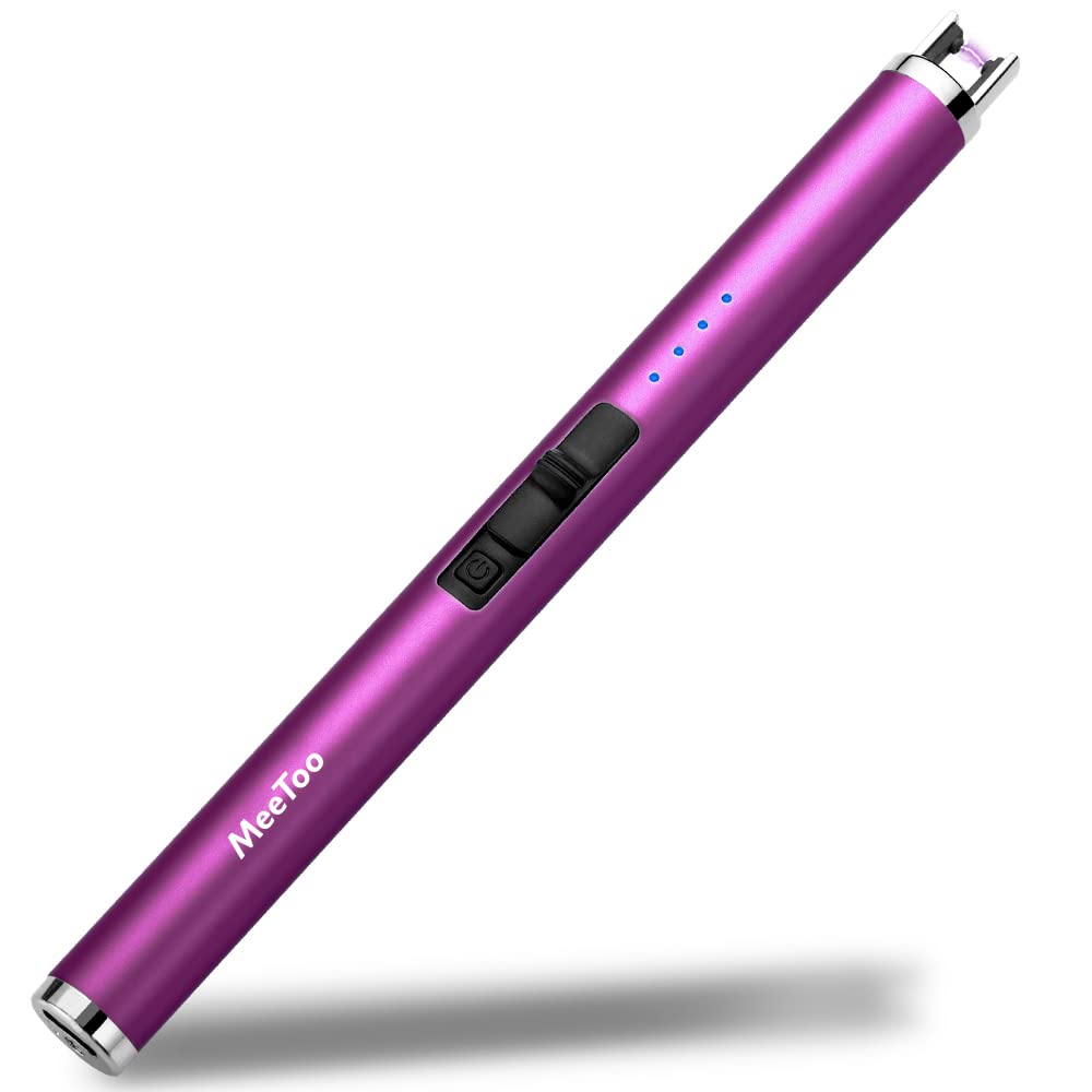 MeeToo Candle Electric Lighter Rechargeable USB Type-C Lighters for Candle Christmas Kitchen Camping Party, Gifts for Wife Women Men Nana Black