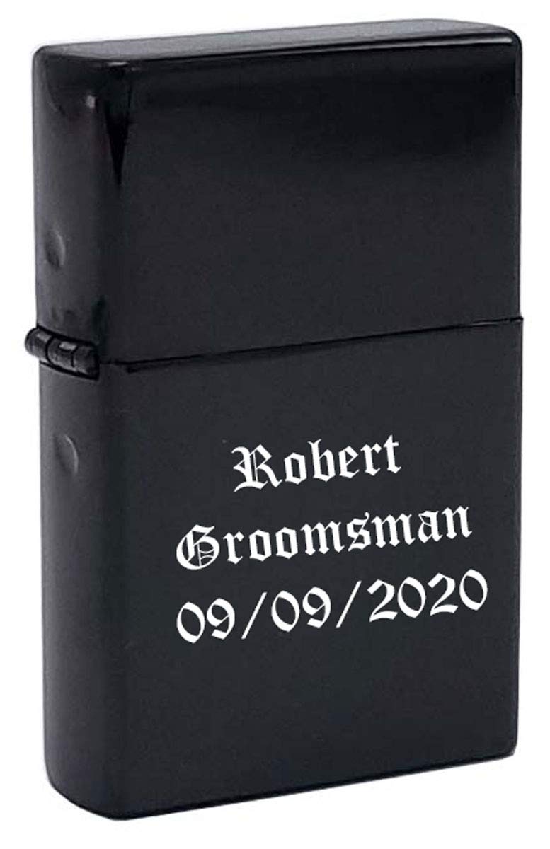 Groomsman Personalized Windproof Lighter - Free Laser Engraving for Him Husband Father Groomsmen Boyfriend Silver Dad (Indigo Blue) - Christmas, Halloween & Valentines Day Gift