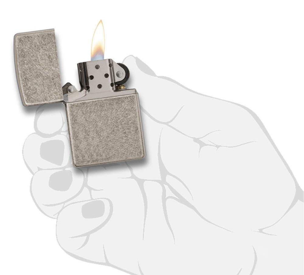 Zippo Classic Brushed Chrome Pocket Lighter - Windproof & Refillable Flip-Top Metal Lighter - Everyday Use Pocket Lighters - Luxury Lighters Made in USA