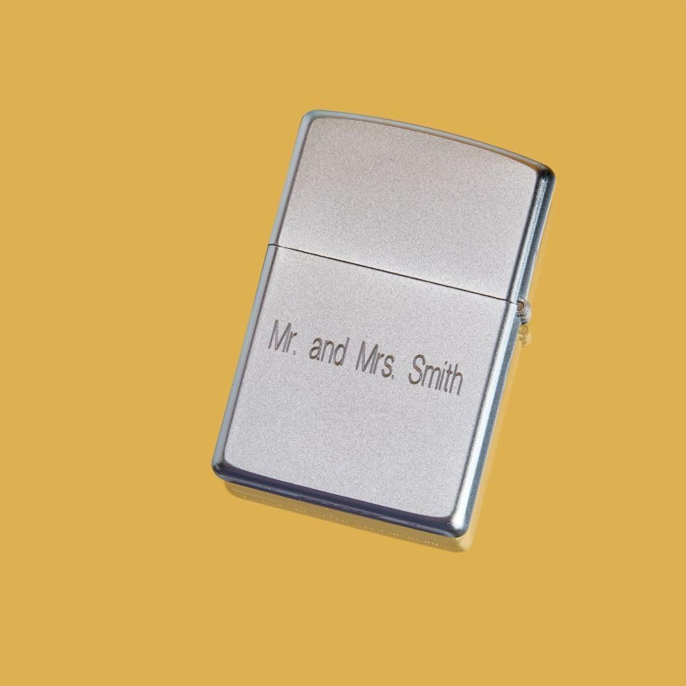 Zippo Classic Brushed Chrome Pocket Lighter - Windproof & Refillable Flip-Top Metal Lighter - Everyday Use Pocket Lighters - Luxury Lighters Made in USA