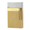 Classic Diamond Head Lighter, Ligne 2 Lighters, Adjustable Soft Flame, Ping Sound, Gift for Men Dad Boyfriend (Gold Single Flame)