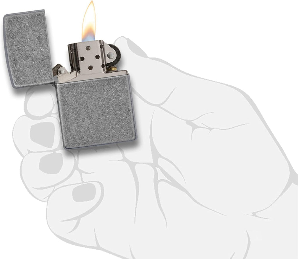 Zippo Classic Brushed Chrome Pocket Lighter - Windproof & Refillable Flip-Top Metal Lighter - Everyday Use Pocket Lighters - Luxury Lighters Made in USA