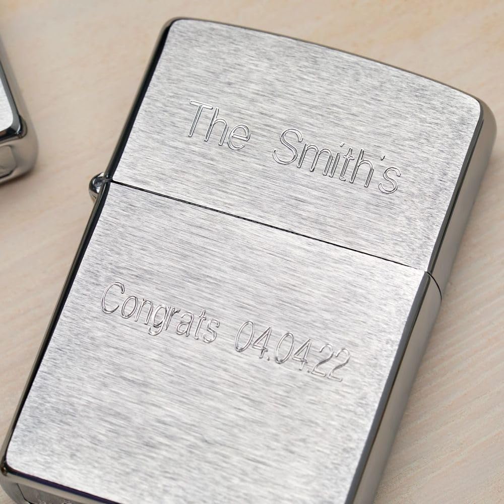 Zippo Classic Brushed Chrome Pocket Lighter - Windproof & Refillable Flip-Top Metal Lighter - Everyday Use Pocket Lighters - Luxury Lighters Made in USA