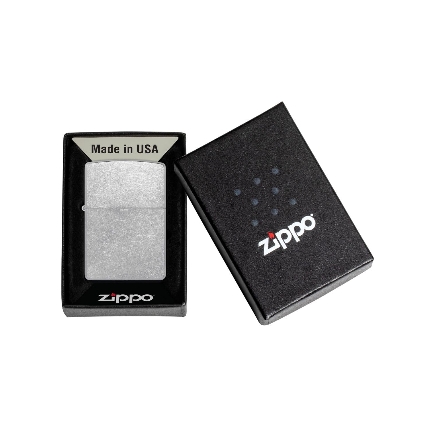 Zippo Classic Brushed Chrome Pocket Lighter - Windproof & Refillable Flip-Top Metal Lighter - Everyday Use Pocket Lighters - Luxury Lighters Made in USA