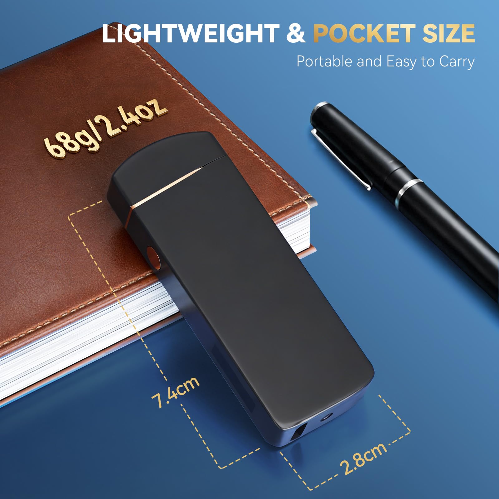 Coquimbo Fathers Day Dad Gifts for Men Him Husband from Daughter Son Wife, Electric Lighter USB Rechargeable Windproof Flameless Dual Arc Plasma Lighters for Candle Incense Camping (Black)