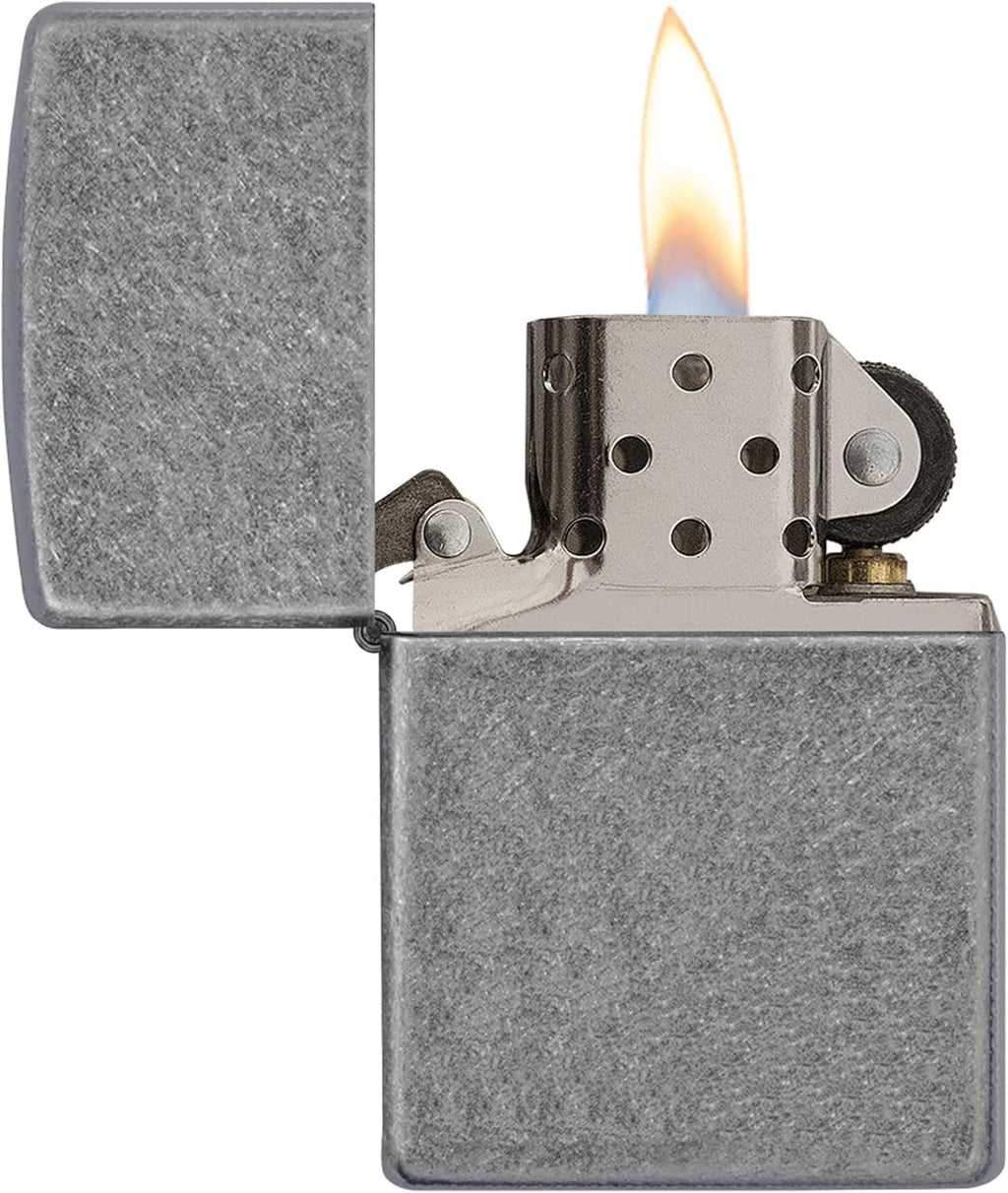 Zippo Classic Brushed Chrome Pocket Lighter - Windproof & Refillable Flip-Top Metal Lighter - Everyday Use Pocket Lighters - Luxury Lighters Made in USA