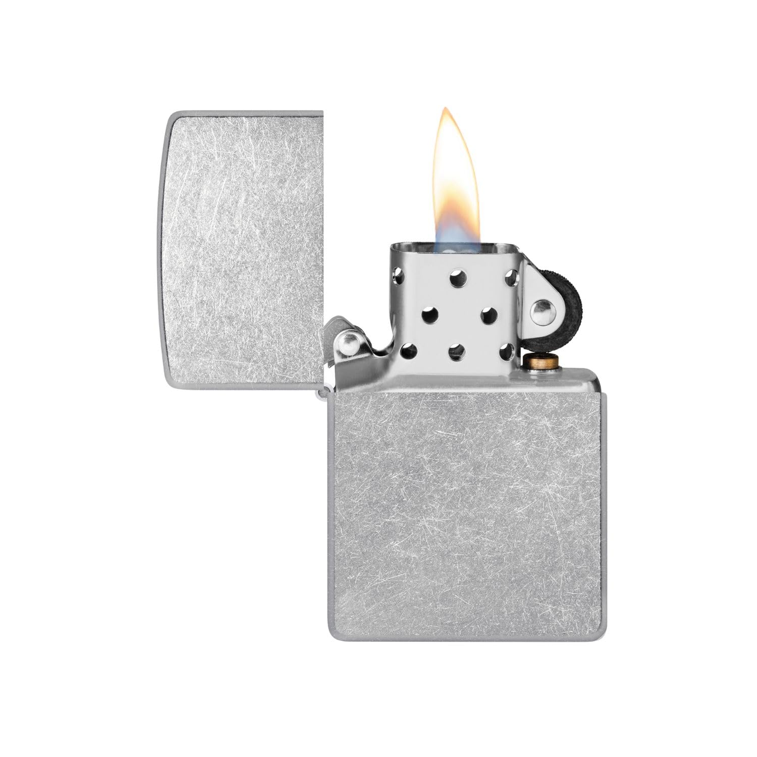 Zippo Classic Brushed Chrome Pocket Lighter - Windproof & Refillable Flip-Top Metal Lighter - Everyday Use Pocket Lighters - Luxury Lighters Made in USA