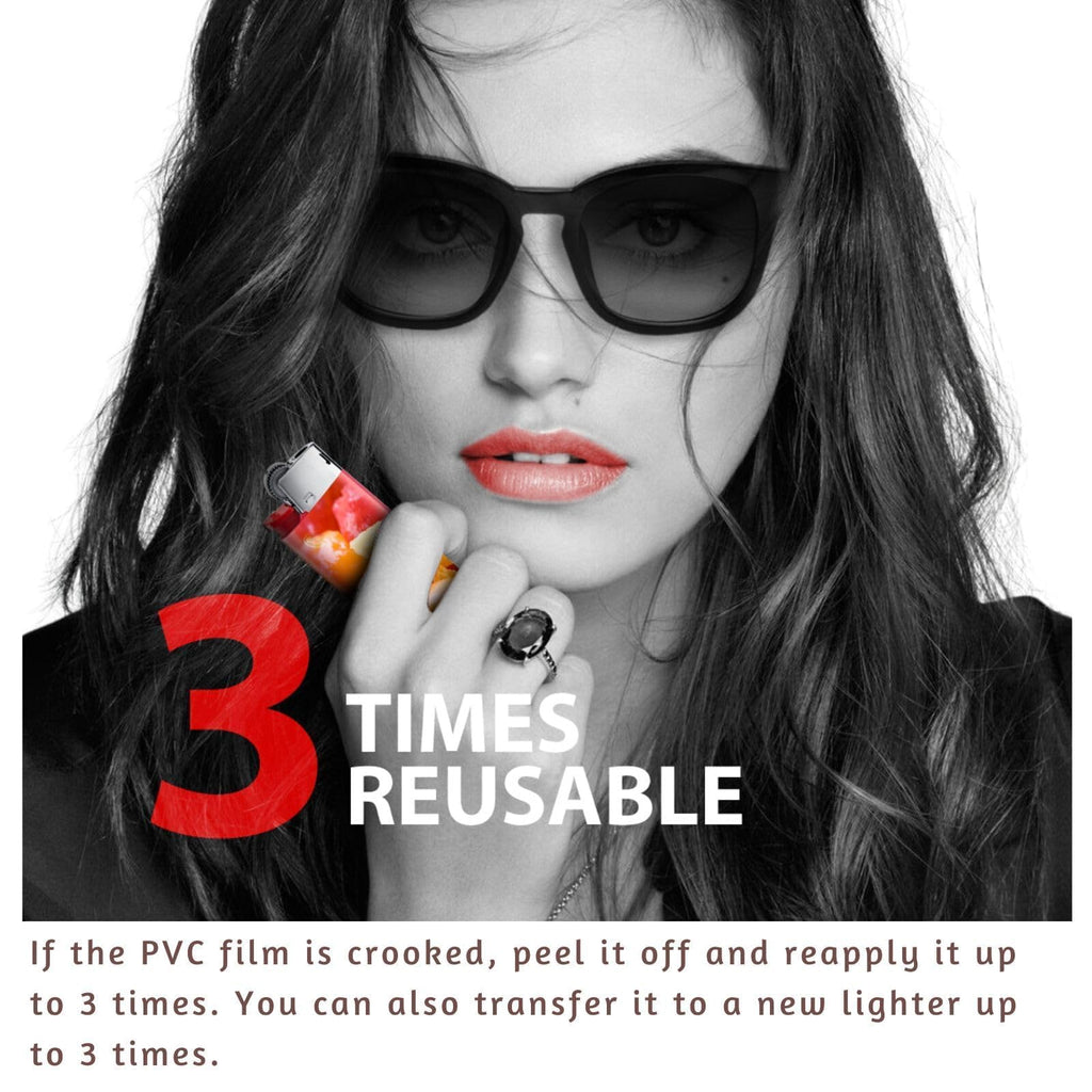 Custom Lighter Stickers with Own Pictures, Personalize Lighters PVC Film Wraps Reusable up to 3 Times - 4 Pack Upload 4 Photos Suitable for Bic Pocket Lighter Ideal for Gifts(Lighter Not Included)