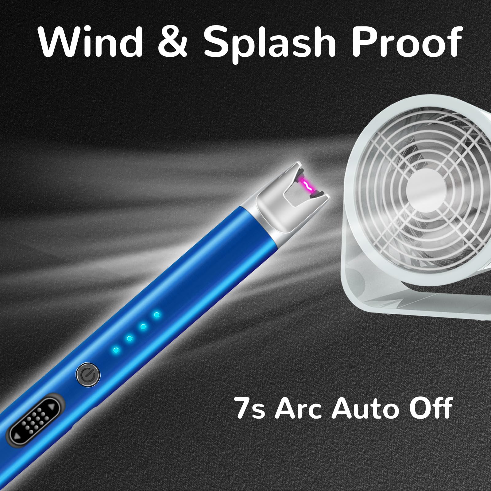 2 Pack Electric Candle Lighter USB Rechargeable Lighters Windproof Plasma Arc Lighters Flameless Type C Long Lighter with Safety Switch for Candle BBQ Camping Birthday Fireworks