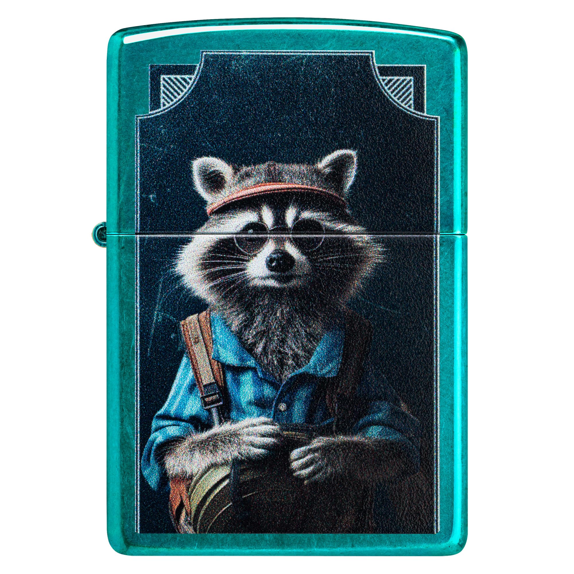 Zippo Animal Flair Design Armor High Polish Blue Pocket Lighter